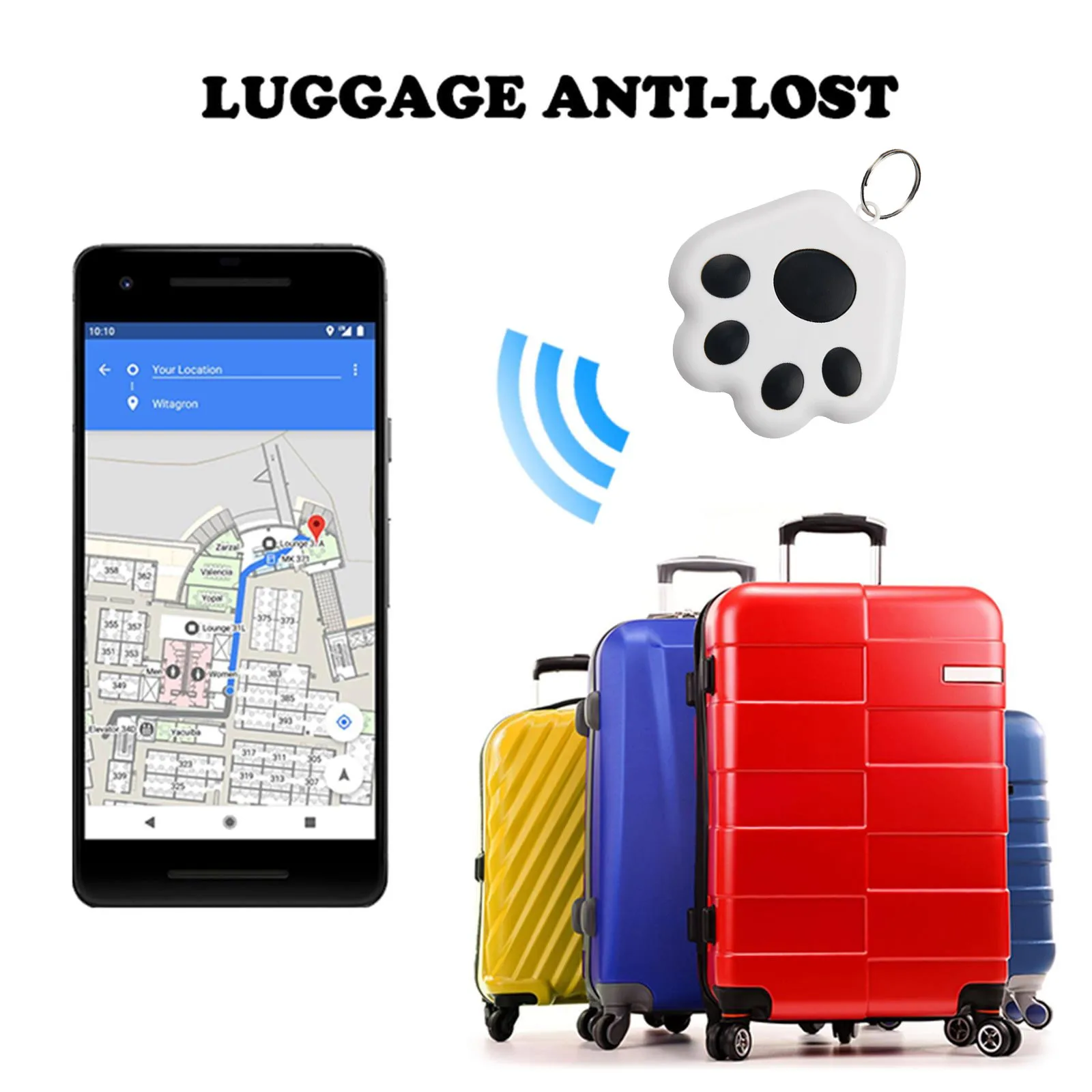 Mini GPS Locator Anti-Lost Device Alarm Wallet Keychain Smart Tag Bluetooth Tracer Keychain Pet Child Luggage Tracker Key Finder