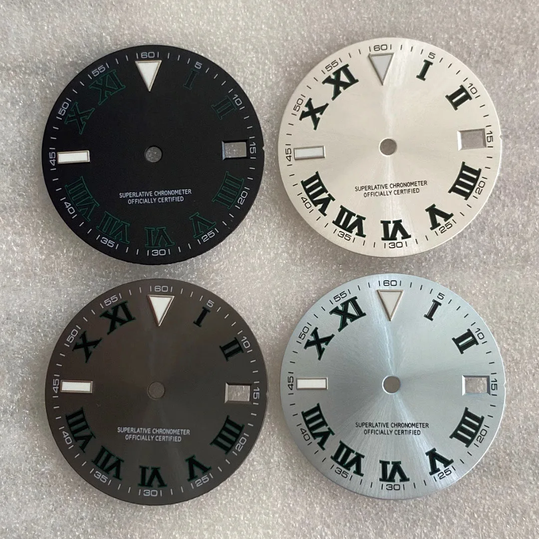 

28.5MM Watch Dial with LOGO Blue Luminous Replacement Accessories