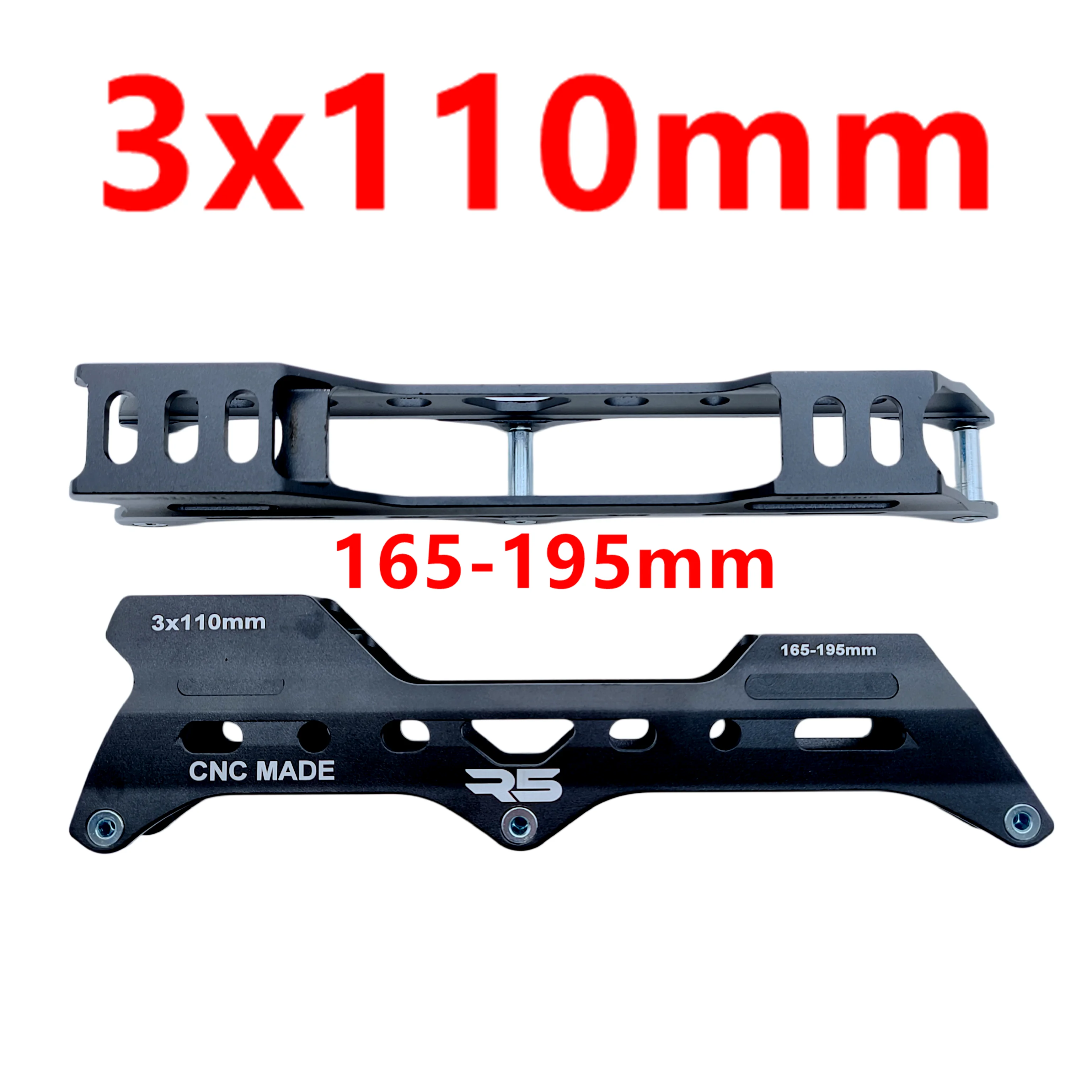 スピードスケートフレーム-3x110mm-マウント距離-165-195-ブラック-素材-アルミニウム合金-1ペア-ロット-アクスル付き
