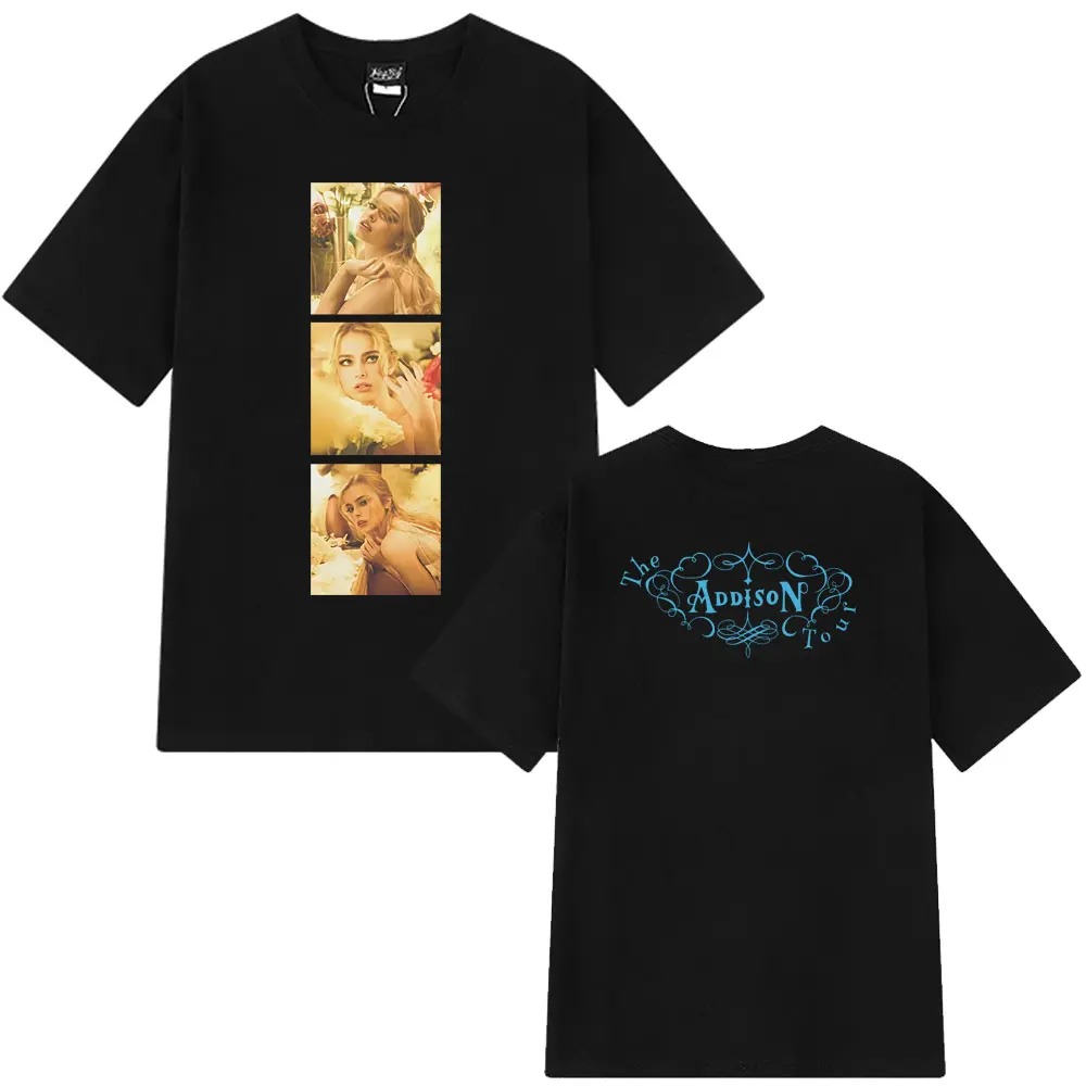 أديسون راي أديسون جولة 2025 الجرافيك تي شيرت الرجال النساء موضة تي شيرت الصيف قصيرة الأكمام فضفاضة تي شيرت غير رسمي الشارع الشهير #6