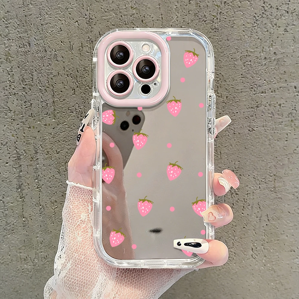 Ölgemälde Rosa Blumen Luftkissen Spiegel Handyhülle für iPhone 17 15 14 16 Pro Max 13 12 11 Pro X XR XS 7 8 Plus 17Air Cover – Detail 4