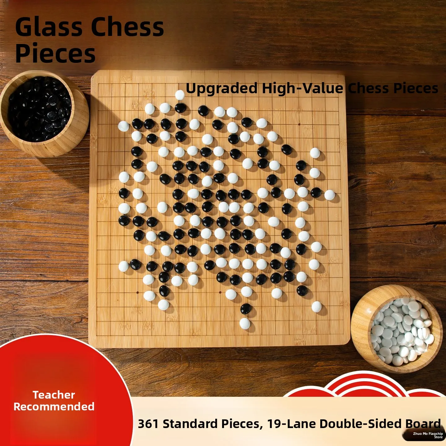 

Adult Standard Edition Chess Board Set with Glass Chess Pieces Beginner Kit Children's Version Five-in-a-Row Game Set