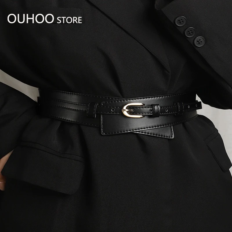 

New Leather Detachable Girdle Stylish Pin Buckle Wide Waistband Vintage Coat Dress Belt For Women Fashion Wide Waist Belt