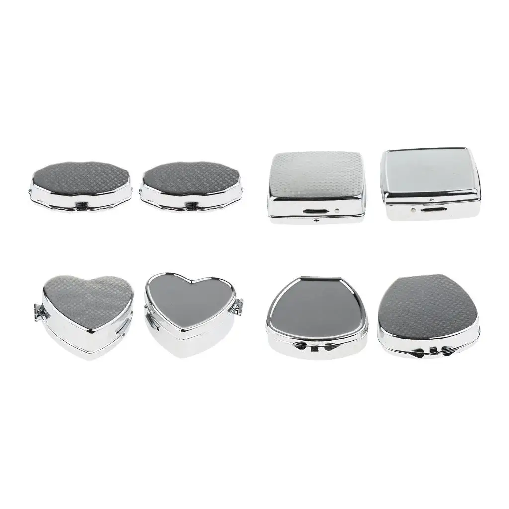 Portable Pocket Pillbox Mini Metal Pill Case Two Compartment Waterproof Tablet Holder for Purse Travel