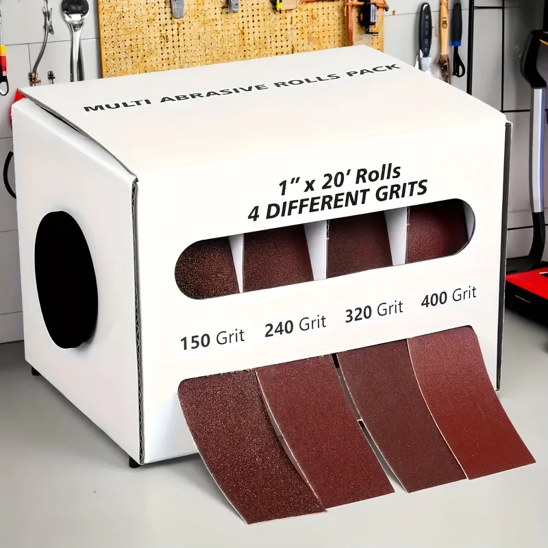 

Рулон наждачной бумаги — 5 рулонов шлифовальных рулонов для ткани, различные крупы 80, 150, 240, 400, 600, подходят для металла и деревообработки песка.