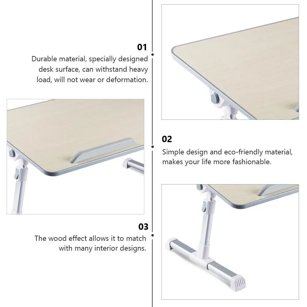 

Складной столик для ноутбука, планшета, чтения книг, из высококачественной древесины, регулируемый, удобный, для учебы и работы в общежитии, 1 шт.