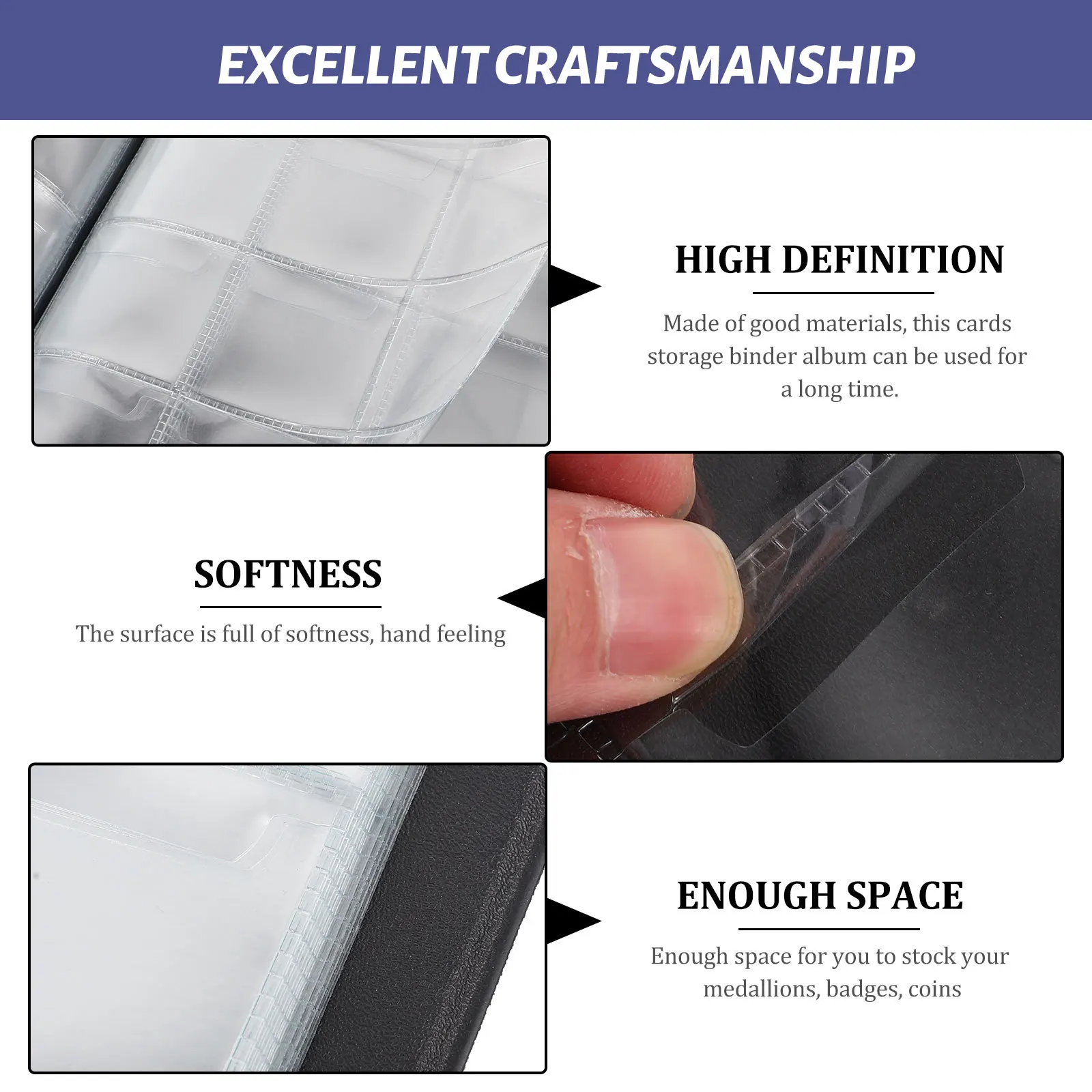 

Album Book Portable Holder Transparent Classic Coin Book Pages Coin Storage Organizer