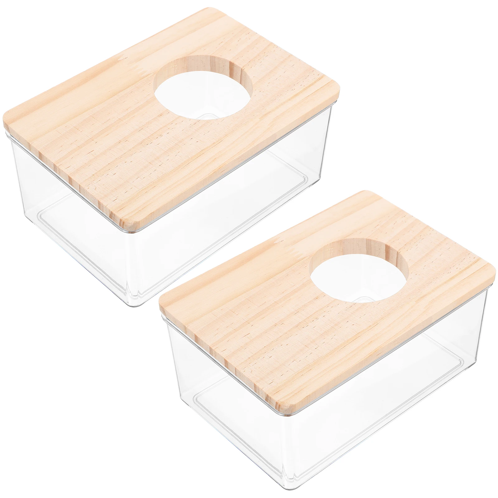 

2Pcs Household Chinchilla Bathtub Wear-Resistant Clear Hamster Bathroom Daily Sand Bath Box Sand Bath Box Small Hamster Bathroom