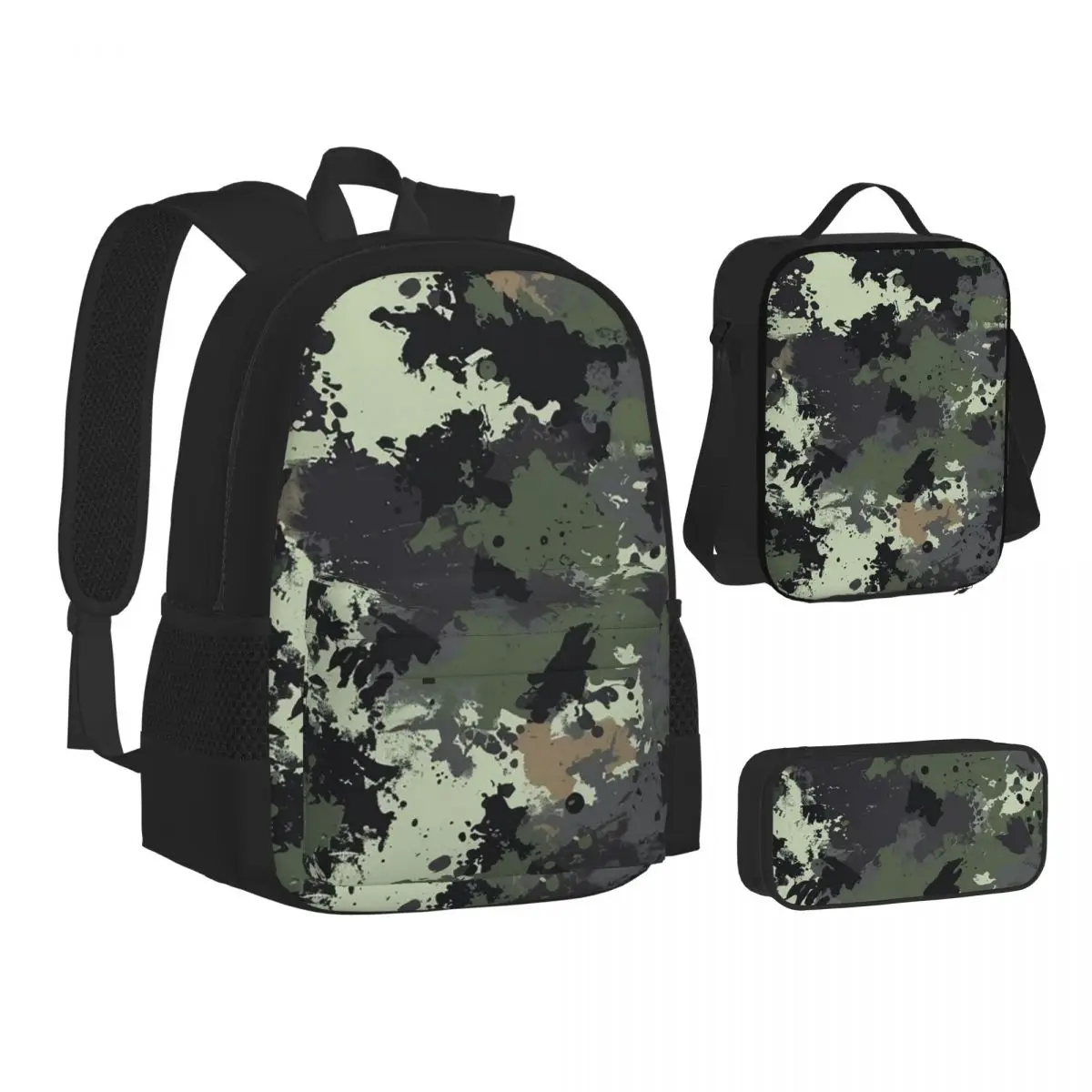 

Camo Camouflage Army British DPM Backpacks Children Bookbag School Bags Kids Rucksack Lunch Bag Pen Bag Three-Piece Set