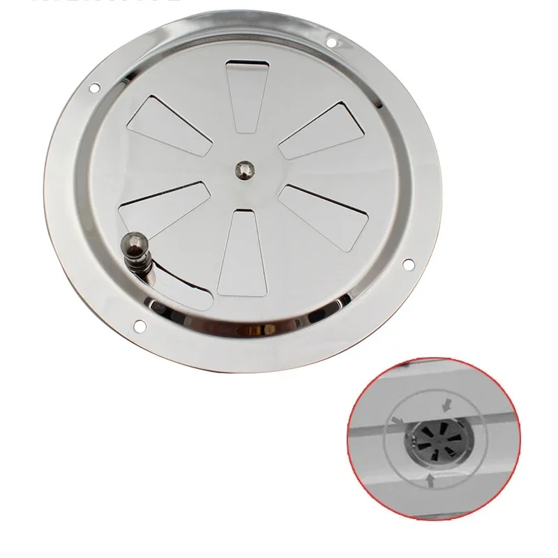 For Marine Use Adjustable 125mm Stainless Steel Ventilation Grille With Side Knob For Exhaust And Airflow Management