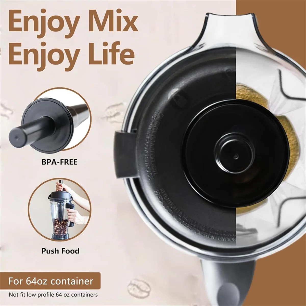 لإبريق خلاط فيتاميكس 64 أونصة مع العبث، لحاوية بديلة فيتاميكس 5200، سلسلة 5000 6300 7500 Pro200/500/750