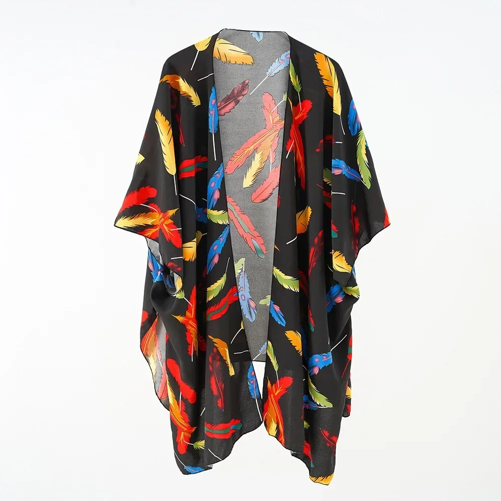 Hauts boho pour femmes, couverture ample, Cover-up pour la plage, Bikini, Kimono, Cardigan, maillot de bain, chemisier pour maillots de bain, vêtements de station, 2024