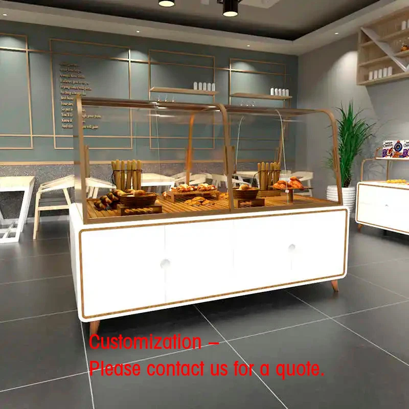 custom.Custom Luxury Bakery Display Cabinet LED Lighting Heavy Duty Glass Back Customizable Dimensions Retail S