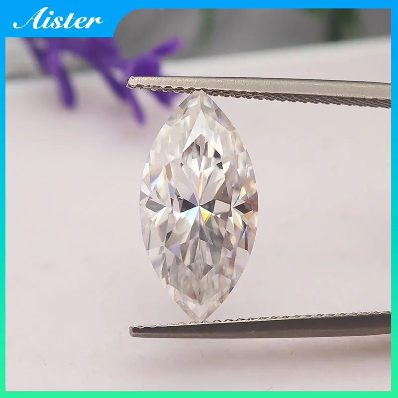 Real D Color Marquise Cut Moissanite Stone with Certificate GRA Certified Loose Gemstone Pass Tester
