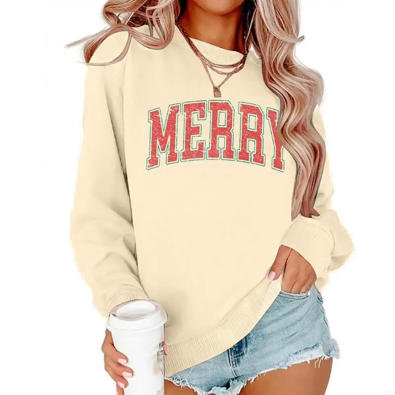 Women's Christmas Sequined Long Sleeve Shirt Christmas Sweater Patchwork Neck Pullover Top