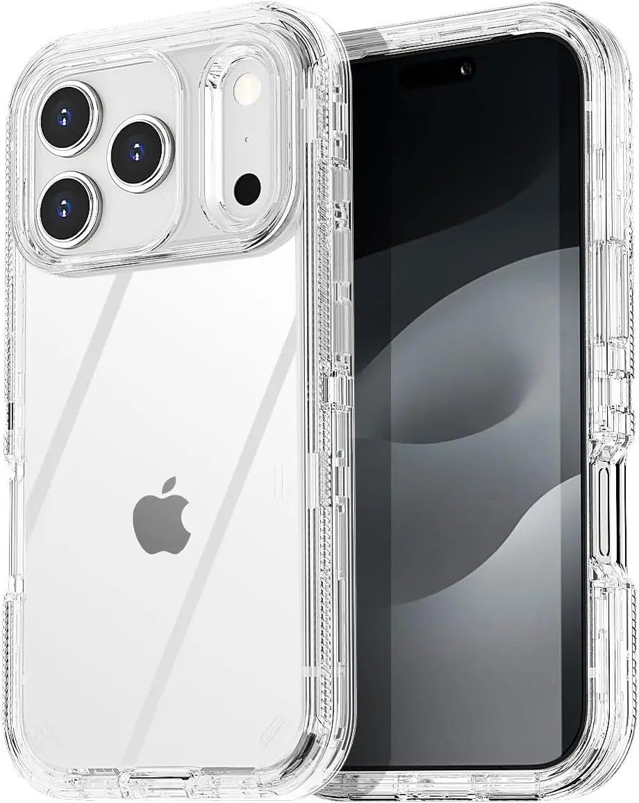 

Clear 3-in-1 Heavy Duty Phone Case with Military-Grade Drop Protection for 6.9 Inch Devices