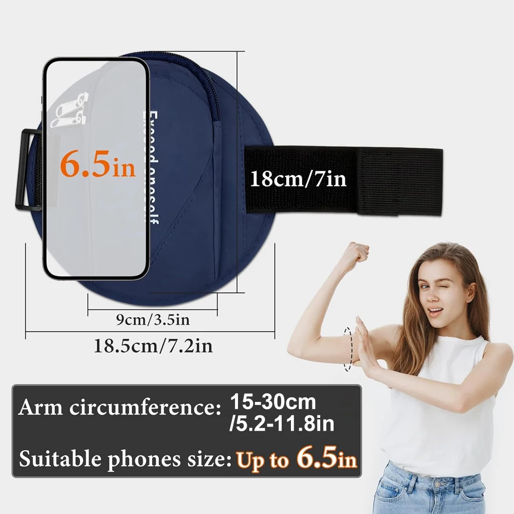 1Pcs Armband Cell Phone Holder for Running Workout Exercise Sports Phone Arm Bands Pouch Bag, Running Armband for Up to 6.5