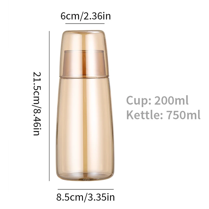 NONE 750/850ml Glas Teekanne Set heißes kaltes Wasser Krug transparente Wasser karaffe mit Becher Glas Tasse Home Nacht Wasserkocher 5
