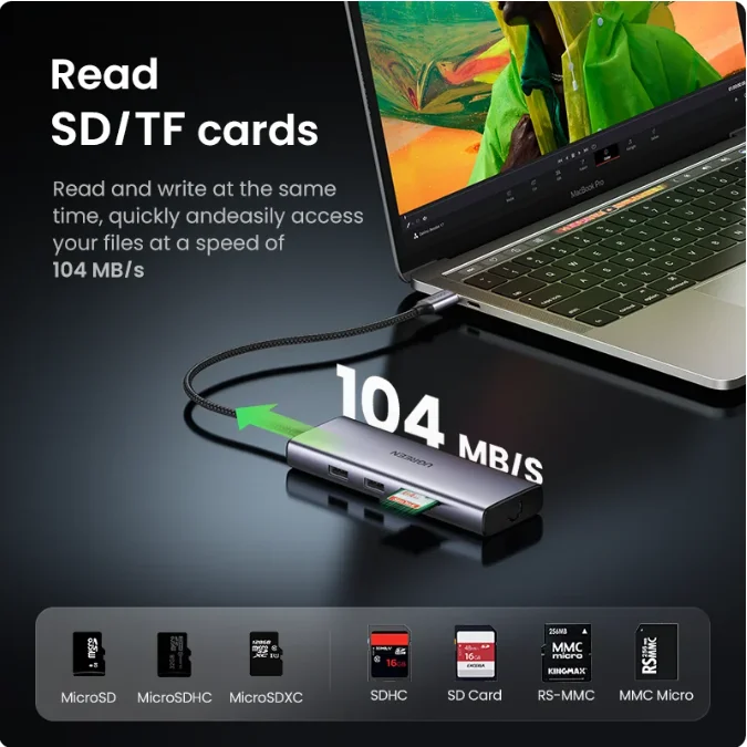 hub-usb-c-ugreen-avec-4k-hdmi-adaptateur-usb-c-9-en-1-vers-ethernet-station-d'accueil-usb-a-30-5-gbps-charge-pd-60w-lecteur-de-carte-sd