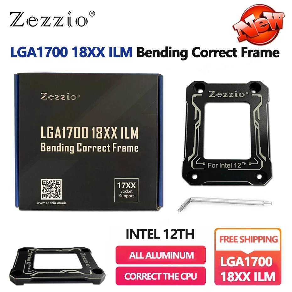 Zezzio LGA17XX 18XX ILM Intel12 جيل الانحناء الإطار الصحيح وحدة المعالجة المركزية لوحة الكترونية معززة تقويم العظام منحنى ثابت مشبك 1700 1800 الألومنيوم