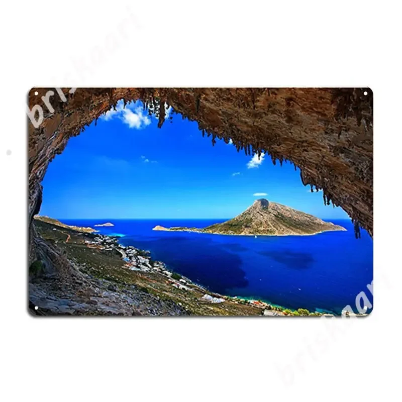 Grande Grotta, Climbing Paradise-letreros de Metal de la isla de Kalymnos, placas de cueva de pared Retro para Bar y Club, carteles de estaño