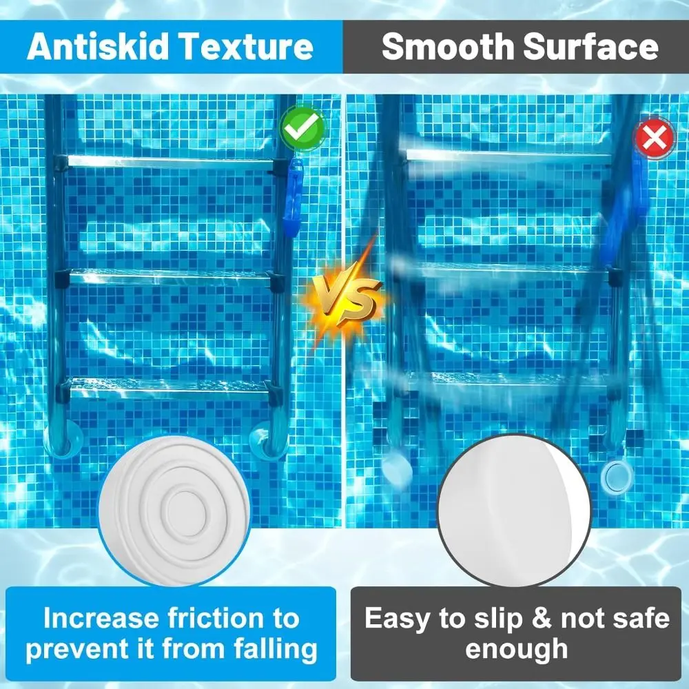 Nuovi paraurti per scale per piscine in gomma adatti per tappi interni bianchi standard da 1,9 pollici Tappi terminali per piscine interrate
