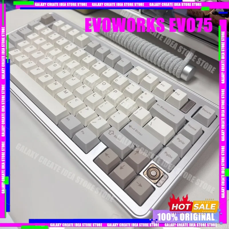 

Новая механическая клавиатура EVOWORKS EVO75, беспроводная трехрежимная с возможностью горячей замены RGB QMK/VIA, алюминиевая офисная игровая механическая клавиатура