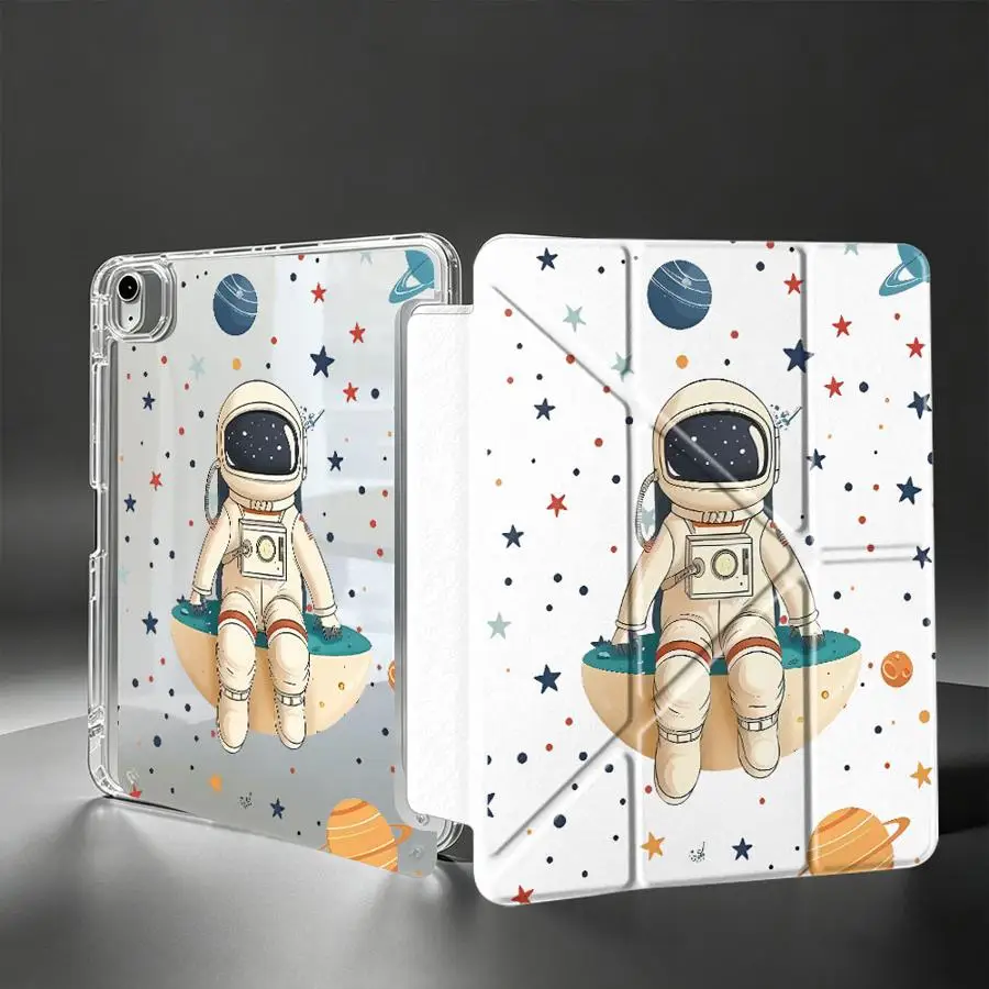 Cute Astronaut Tablet Case For Samsung Galaxy Tab A11 S8 A9 Plus S7 FE S10 Lite A8 S9 Plus With Pen Slot Cover