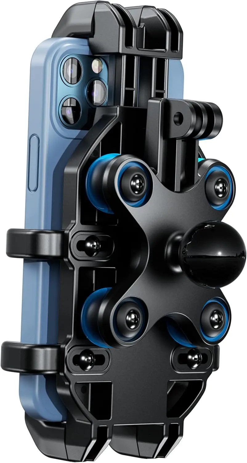 

Крепление для телефона с шариковым креплением 1 дюйм и гашением вибрации, подходит для телефонов 5,4-6,9 дюйма, совместимое с ramionми размера RAM B, регулируемое для велосипеда