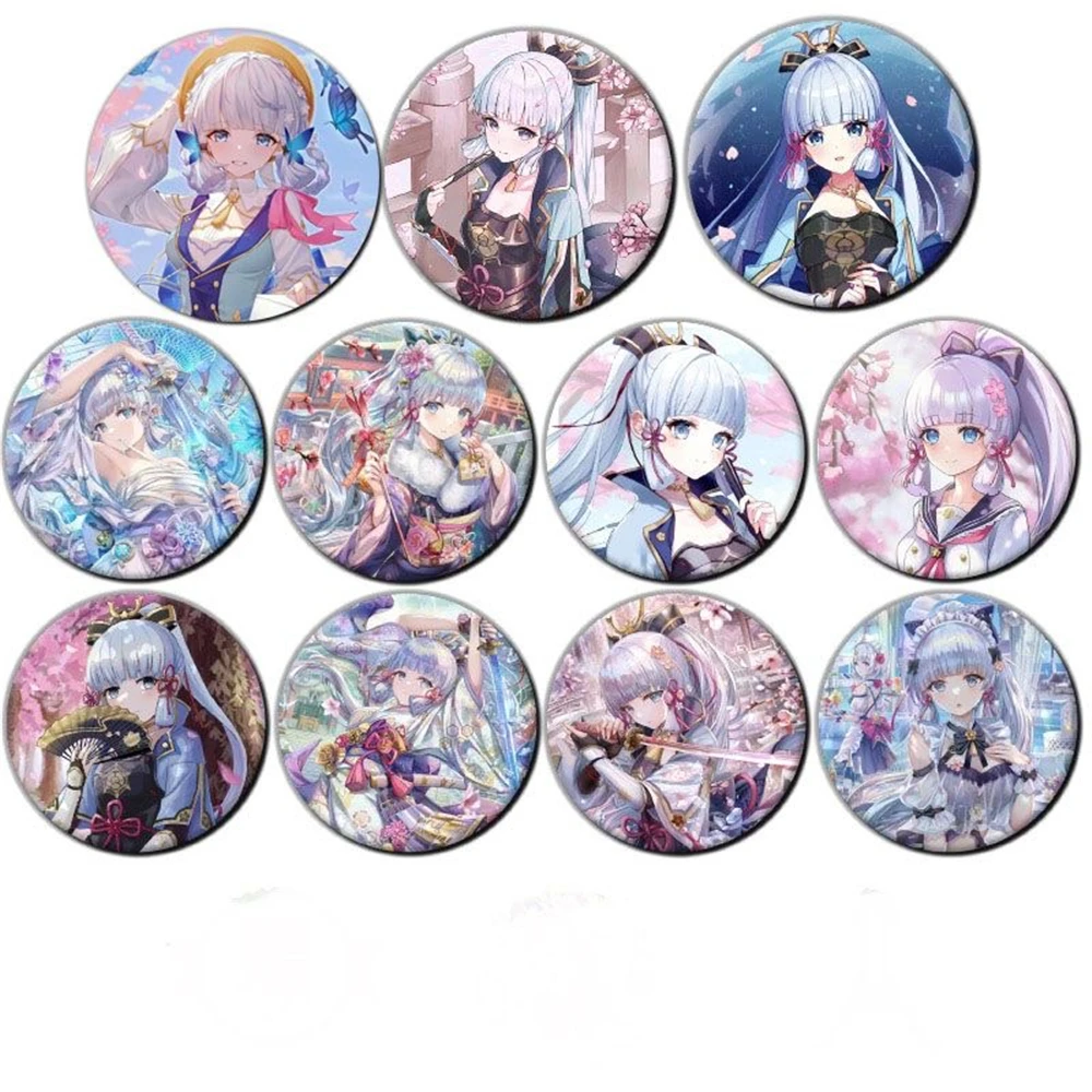 

58 мм игра Genshin Impact Камисато Аяка костюмы для косплея SPTE оловянная булавка аксессуары для значков кулон реквизит