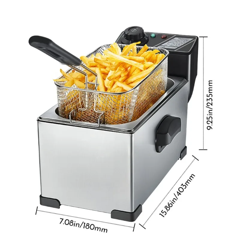 American and European Fryer Household Small Electric Fryer Commercial Frites and Chips Machine Stall Fryer