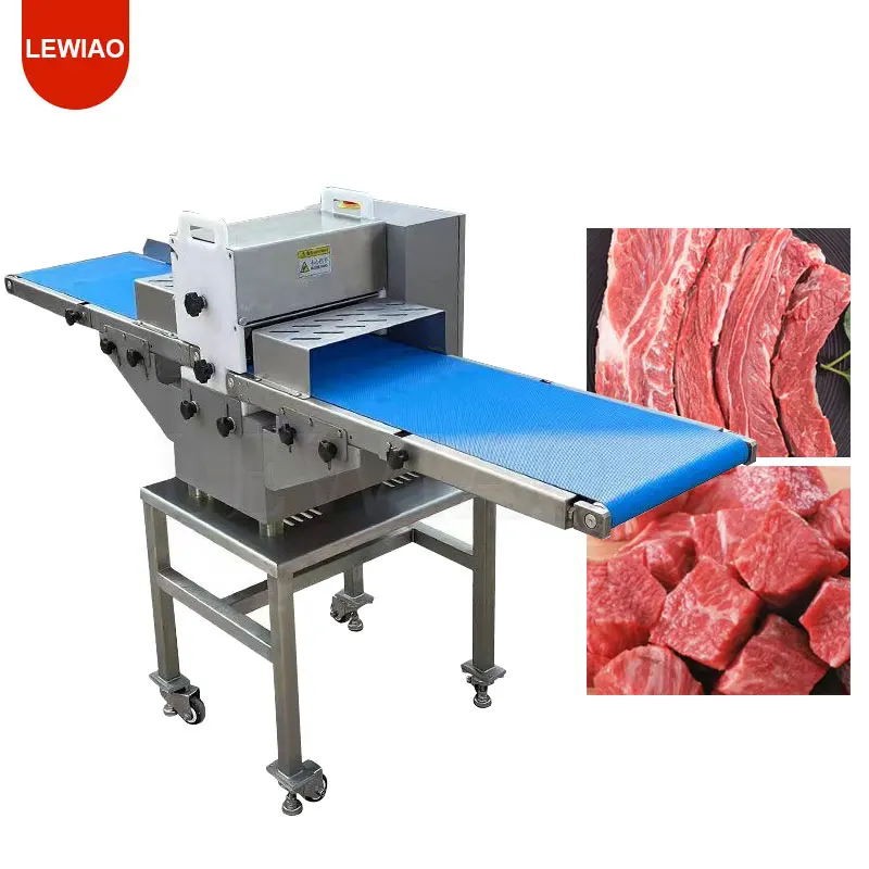 스테인리스 스틸 생닭 고기 큐브 커터, 돼지 가죽 스트립 절단기, 냉동 쇠고기 가금류 고기, 다이싱 기계