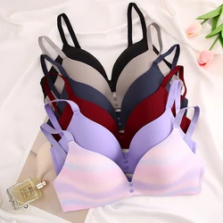 Sexy Women Seamless Bra Push Up Brassiere Bralette Rainbow Solid Color Female Soft Underwear 3/4 Cup Lady Wire Free Lingerie Top