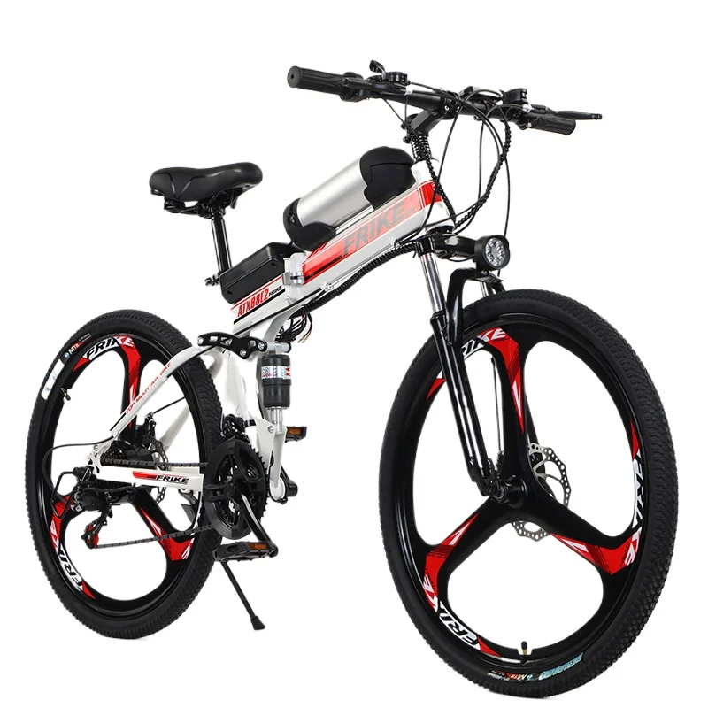 Lightest Electric Folding Bike WHITE RED Bicycle Electric Bike 30KM Battery For Electric Bike