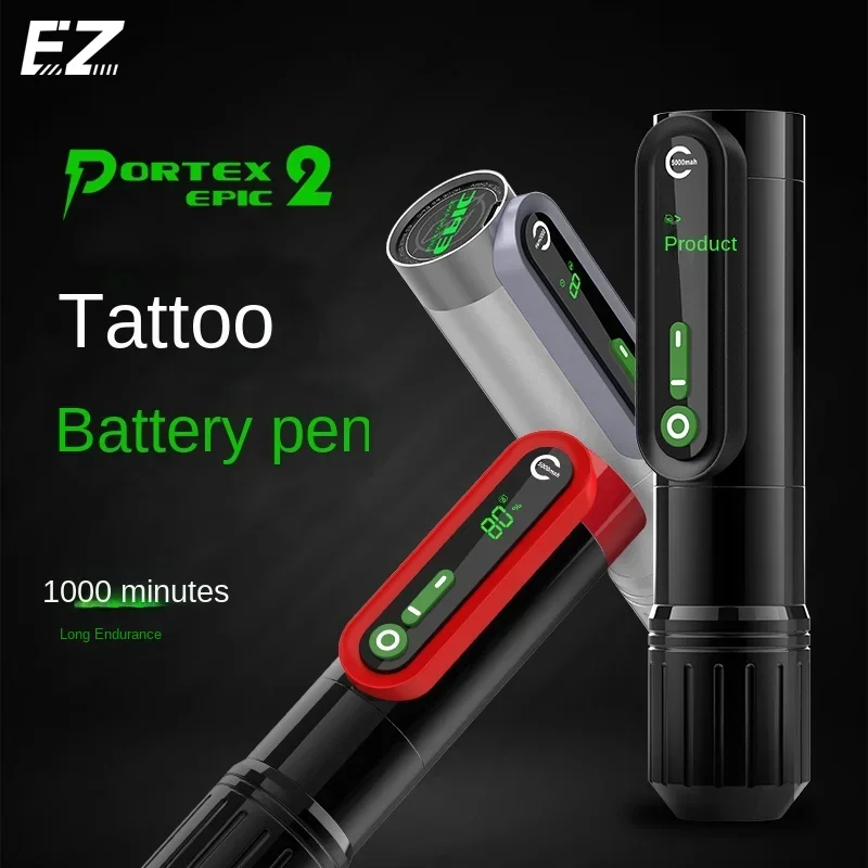 EZ Tattoo Material P2epic Battery Pen Large Capacity 5000MAh Wireless Tattoo Machine Brushless Motor Pen 3.5mm Stroke