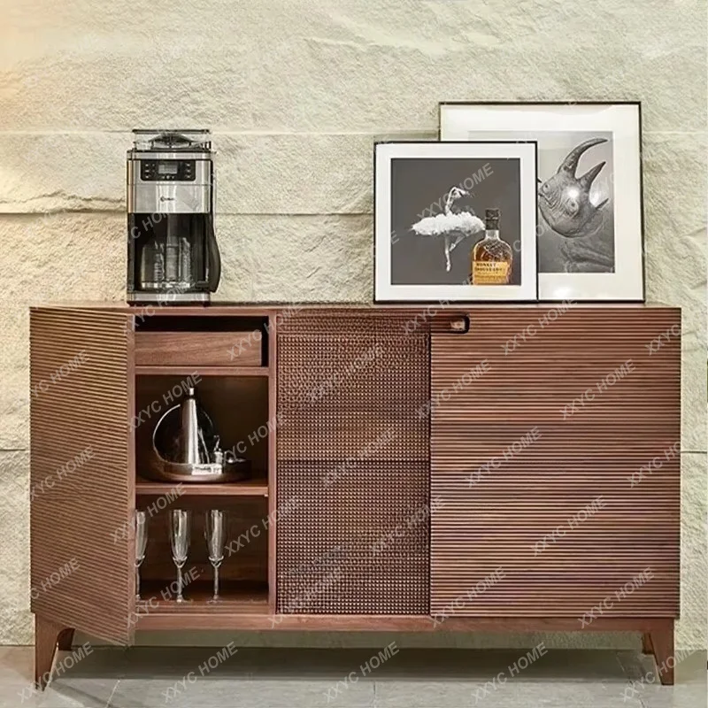 Simple solid wood chest black, dining side, entrance cabinet, furniture