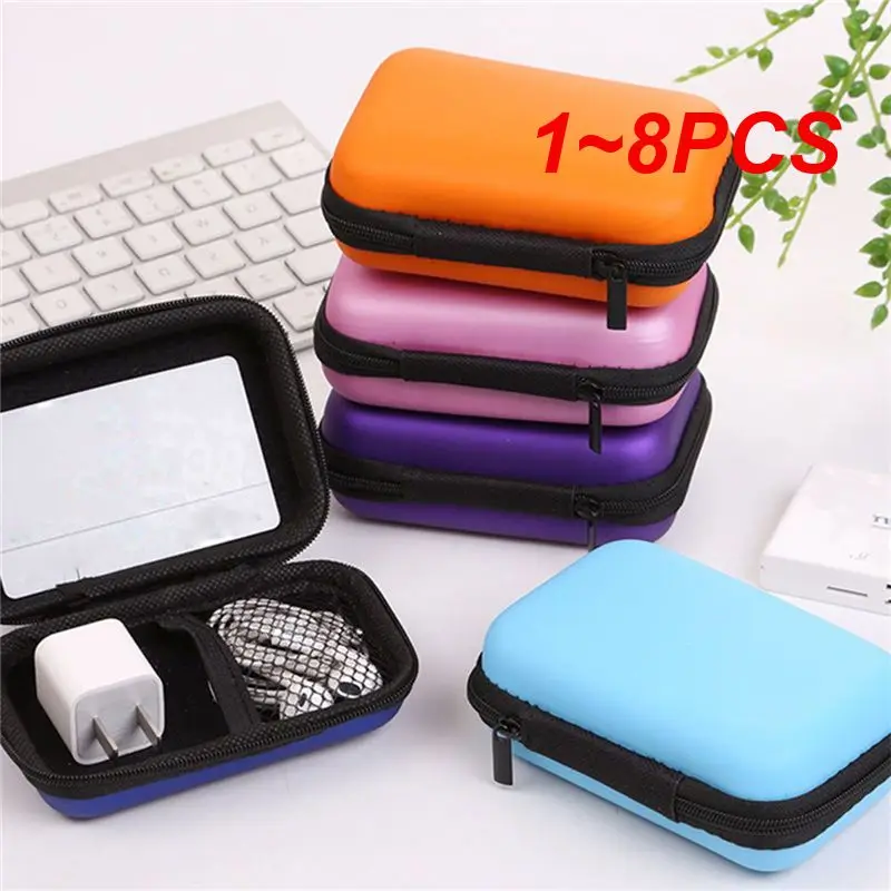 1~8PCS Hot Sale 5Colors Hard Case for Board Games Children Game Cards Travel Zipper Carry Cases Earphone Storage Box