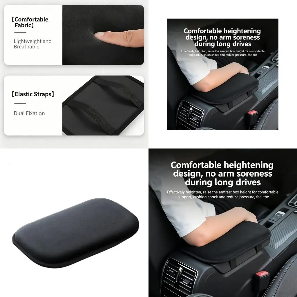 Universal Vehicle Armrest Height Pad Make Of Polyester Fabric For SUVs And Sedans Easy Installation New