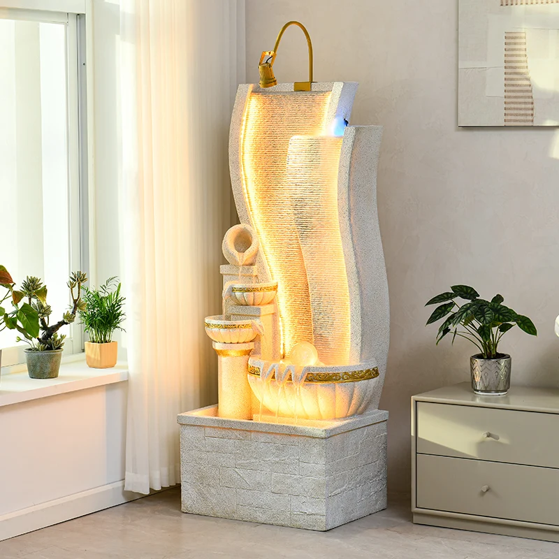 

European-style flowing fountain lucky ornament circulating water living room