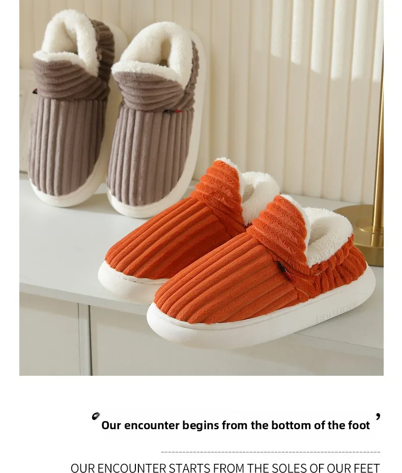 2026 Winter Damen Hausschuhe Kurze Plüsch Herren Baumwollstiefel Flauschige Indoor-Hausschuhe Herren Lässige Weiche Pelz-Hausschuhe Herrenschuhe – Detail 8