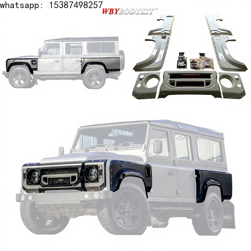 For Ford Land Rover Defender90 110 Car Bumpers Wide Body Kit Front Rear Fenders Auto Parts Exterior Grilles Hoods Fiber Spoiler