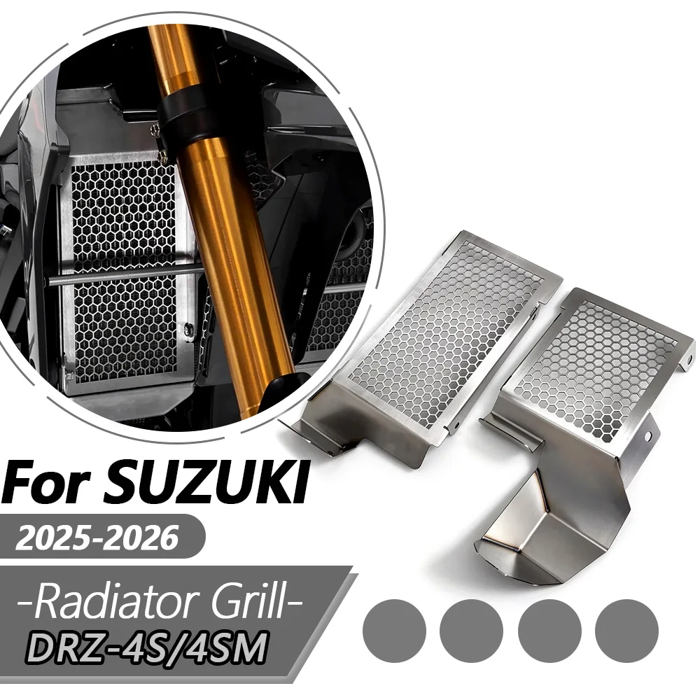 Radiator Grill Guards For SUZUKI DRZ4S DRZ4SM DRZ-4S DRZ-4SM DRZ 4S 4SM 2025-2026 Stainless Steel Non-destructive Install