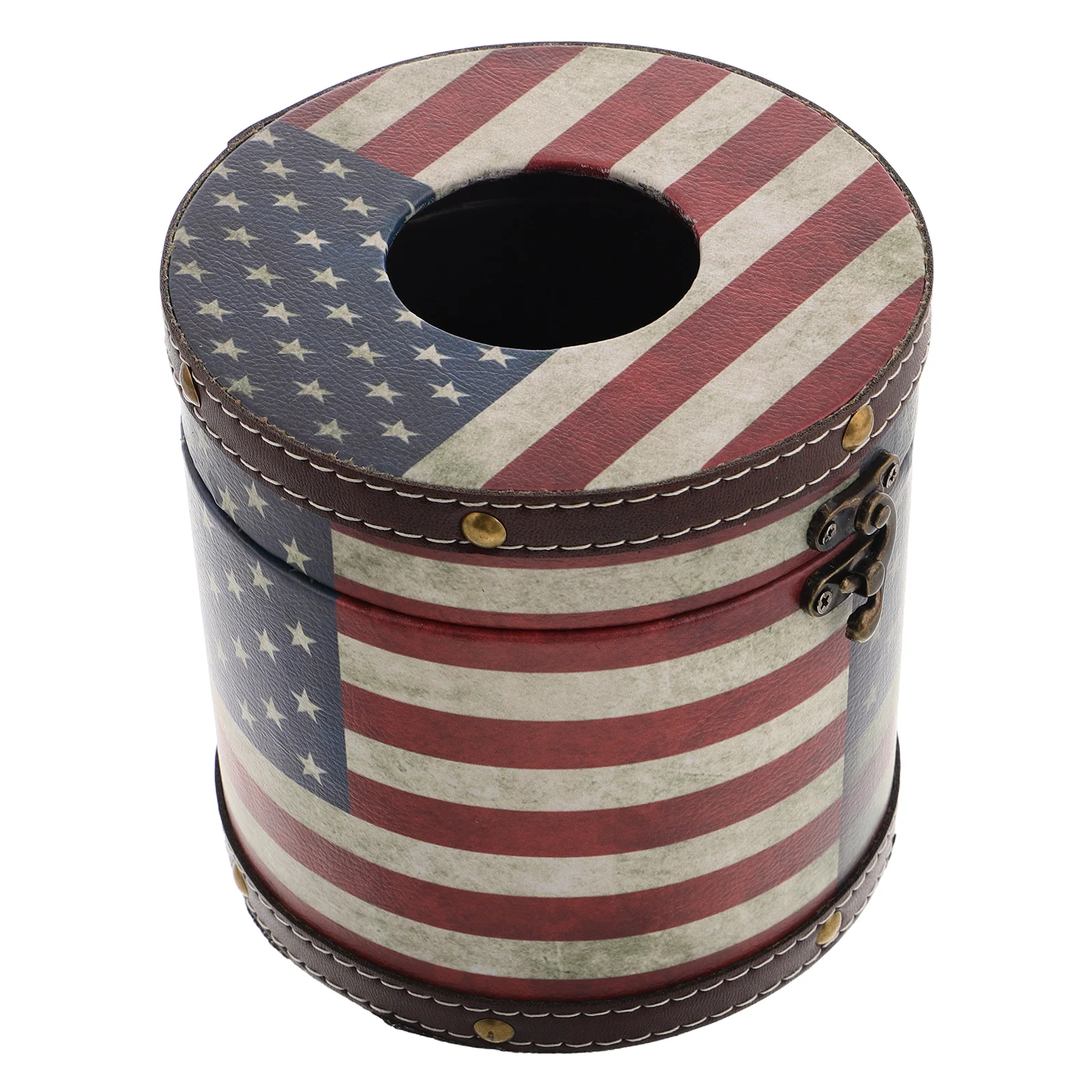 

Round Tissue Box Holder Vintage Napkin Holder Creative Tissue Dispenser for Home Decor Bathroom Dining Table Office Use