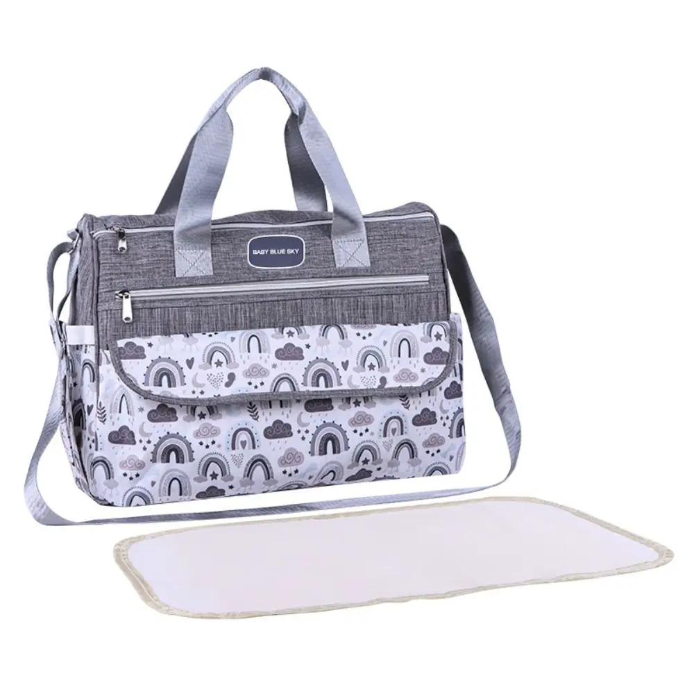 

Durable Fashion Prints Single Shoulder Mommy Bag Multi-pocket Large Capacity Diaper Bag Lightweight Portable Nappy Bag