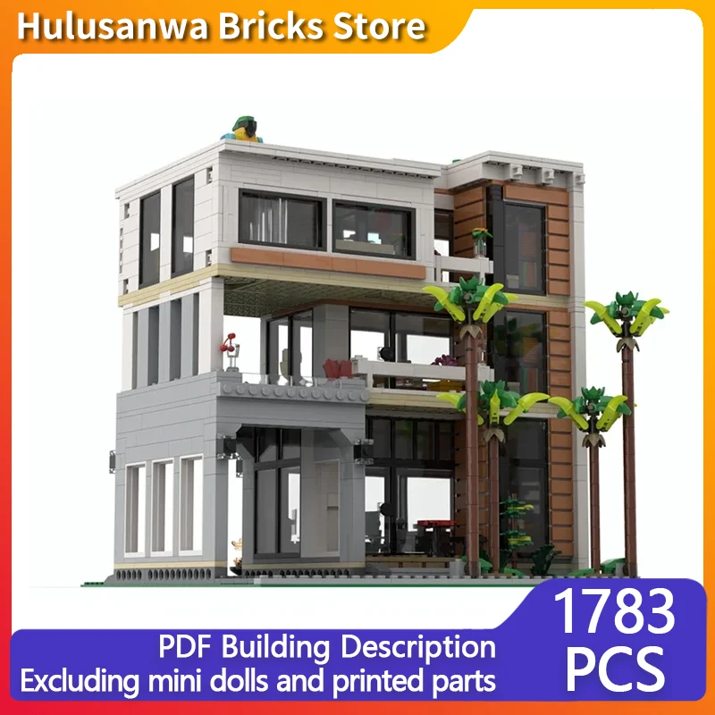 Street View Model MOC Building Bricks Modern Residential Swimming Pool Modular Technolog Gift Holiday Assemble Children Toy Suit