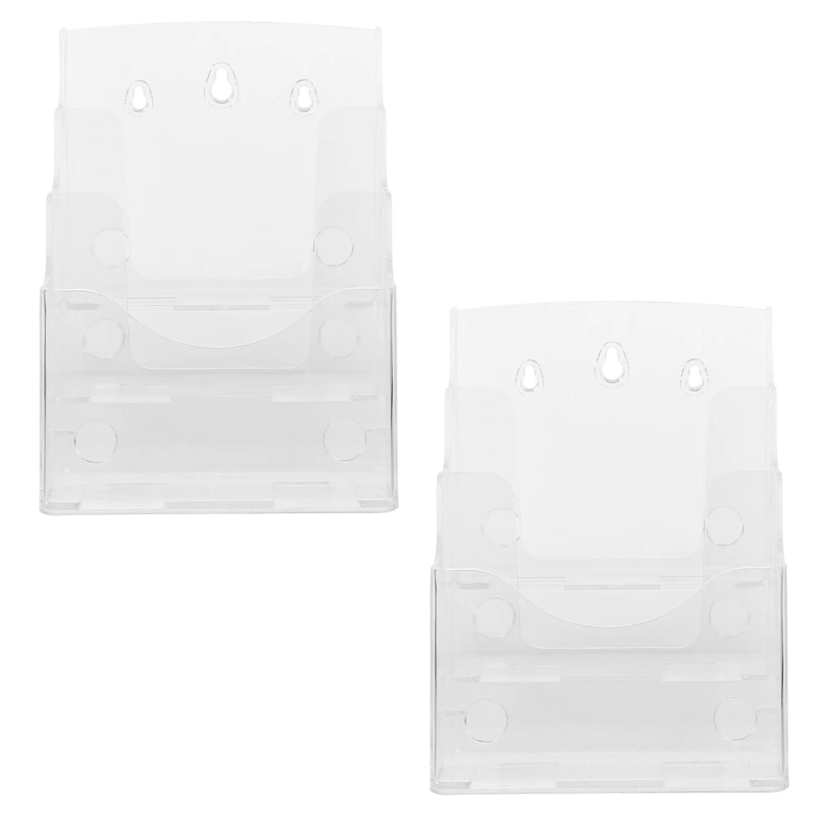 

2Pcs Files Rack Transparent Stable MultiFunction Acrylic Brochure Holder Wall Mount Magazine Rack Pamphlets Display Card