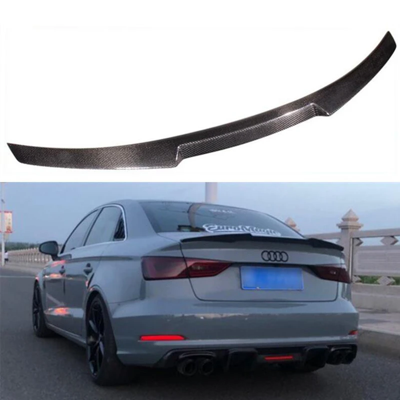 M4 STYLE REAL CARBON FIBER REAR TAIL WING TRUNK LIP SPOILER FOR Audi A3 S3 RS3 SLINE 2014 2015 2016 2017 2018 2019 2020