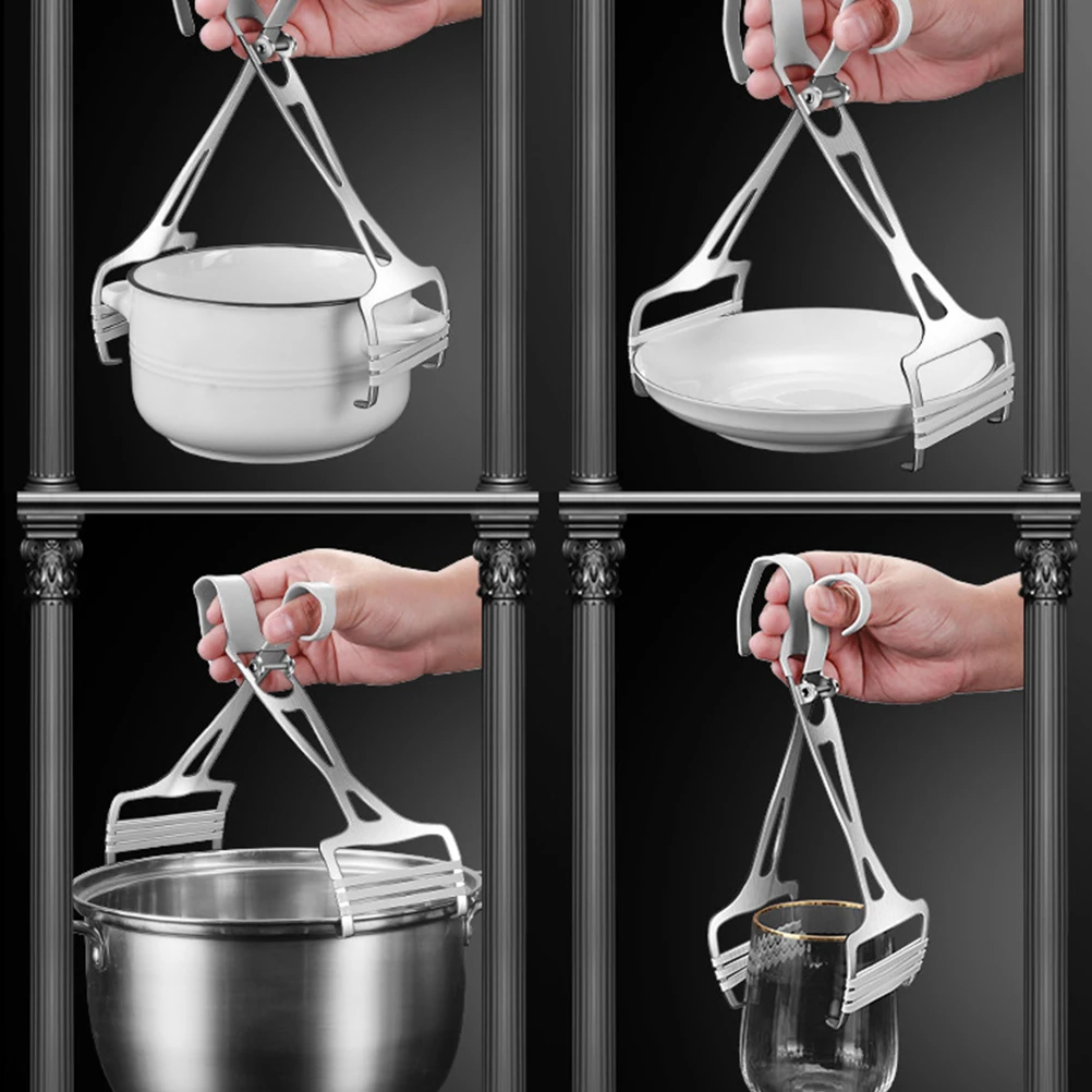 

Silicone Stainless Steel Hot Plate Gripper Dish Clip Bowl Clips Bowls Clamp Kitchen Tool Non Slip Practical