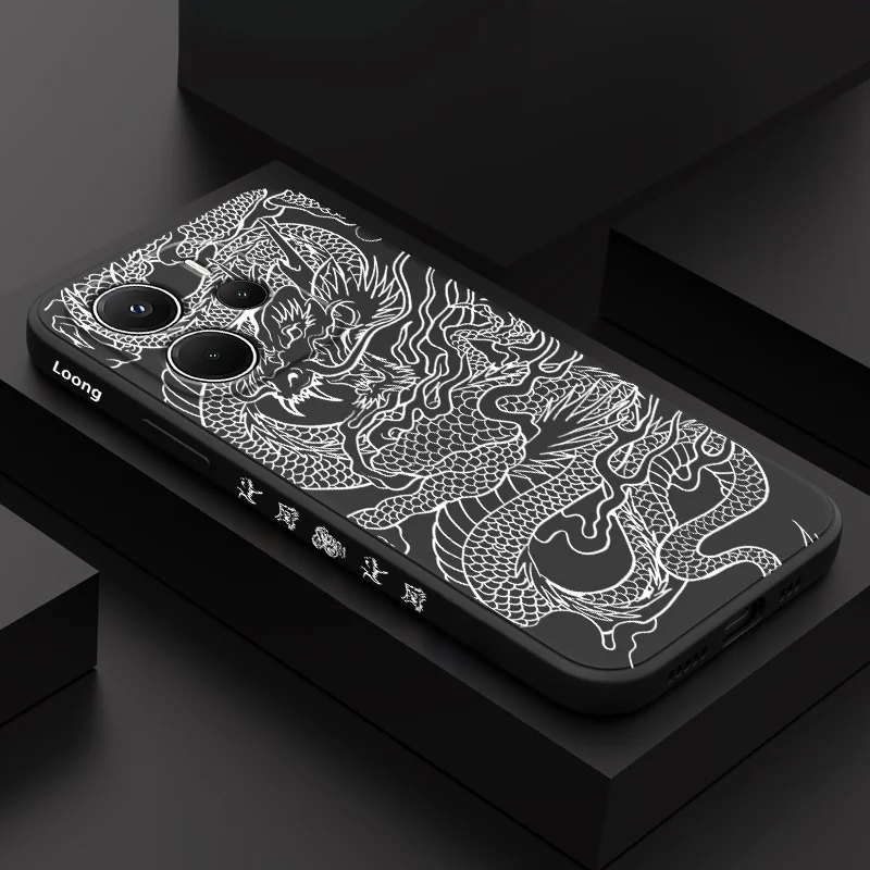 

Shadow Dragon Phone Case For Xiaomi Redmi Note 14 13 12 12S 11 11S 10 10S 9 9S 15 14C Pro Plus 4G 5G Liquid Silicone Cover