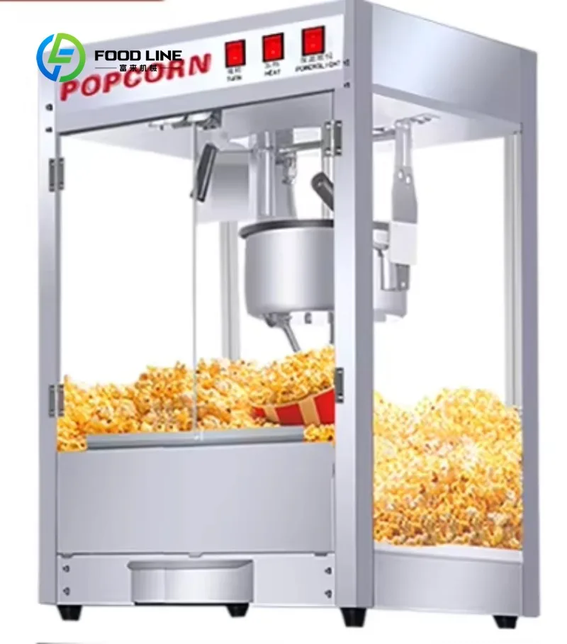 Commercial Use Automatic Large Capacity Heat Preservation  Electric Heating Stainless Steel Popcorn Machine